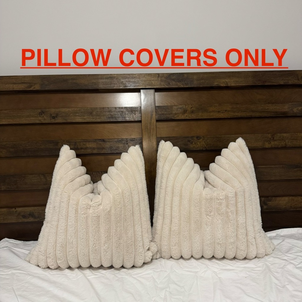 Cream Textured Pillow Covers (20x20)